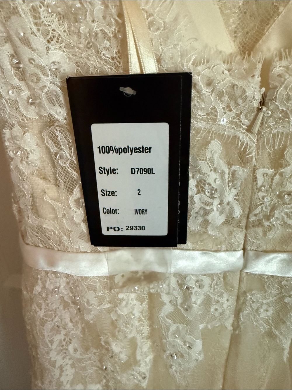 BHLDN Ivory and Champagne Lace A-Line Wedding Gown - Picture 8 of 10